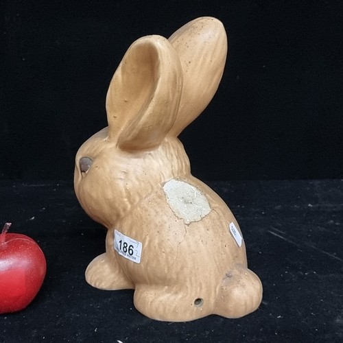 186 - A large 1930s sylvac Bunny Rabbit which has been drilled in the back for lamp fixture.