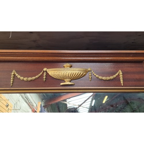 362 - Star Lot : A huge Empire Style wall mounting tripartite with wooden frame with gilt neoclassical orn... 