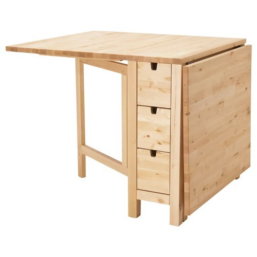 656 - A NORDEN gateleg table in birch with three drawers to centre. Unassembled in original boxes. Retaili... 