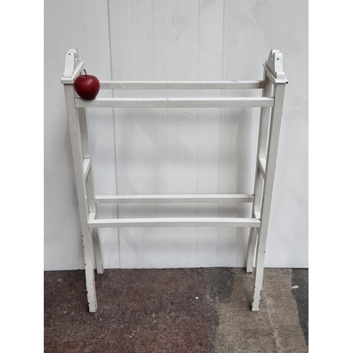 357 - A lovely Victorian  towel rail, with a painted white finish. From the fabulous house on Waterloo Roa... 