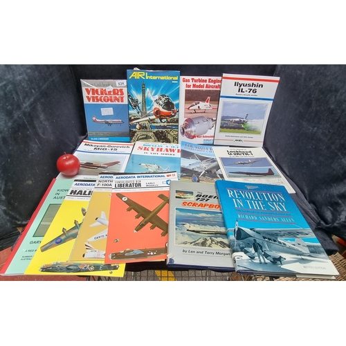 634 - Ten books of aeronautical interest including many manuals on military aircraft.