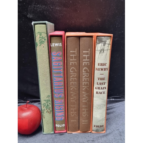 638 - Five beautiful hardback Folio Society books including a two volume set of Robert Graves Greek Myths ... 