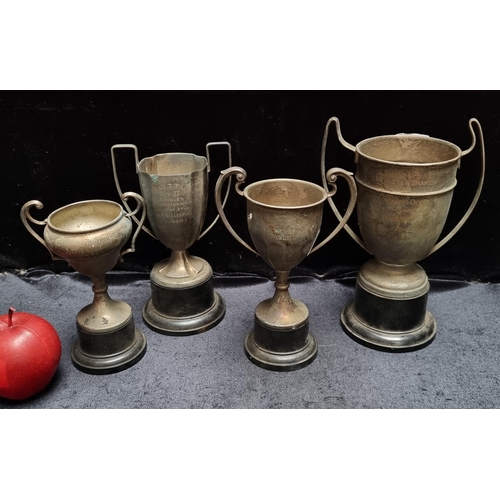 647 - Four vintage E.P.N.S. trophies for D & D.T.T.L. dating from the early 1940's.