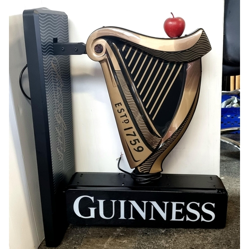 694 - A brilliant example of an outdoor large Guinness light-up sign. In working order. H83cm x W68cm