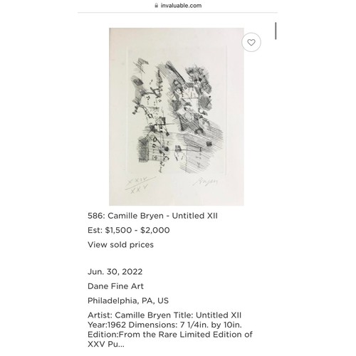 281 - A fabulous original limited edition (36/45) etching and aquatint by the renowned French artist Camil... 