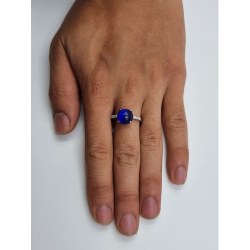 2 - A sterling silver blue amethyst stone ring. Size S.5. Weight 3.55 grams.