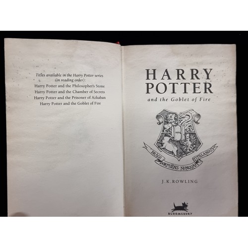 169 - A hard cover first edition book of Harry Potter and the Goblet of Fire by J. K. Rowling and publishe... 