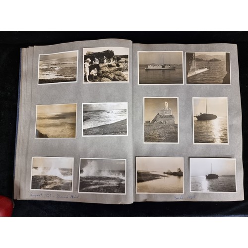 181 - A fantastic  large picture album containing over 200 photographs spanning from the 1940s to 1950s fe... 