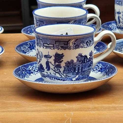 354 - A Collection of Blue and White inc Willow pattern.