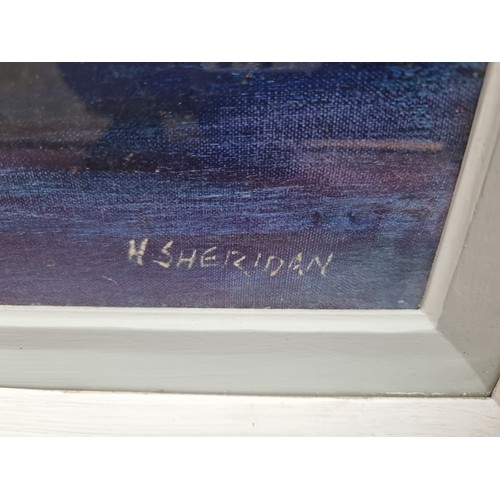 258 - Star lot: A evocative original oil on board painting by the well known Irish artist Noel Sheridan. T... 