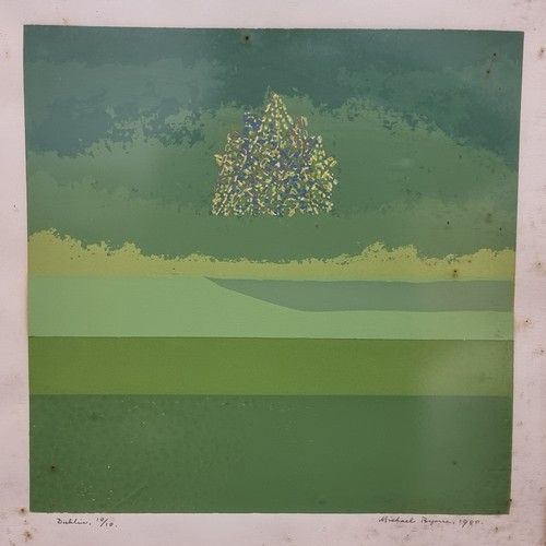 73 - A stunning original limited edition (10/10) silk print titled 'Green Landscape' by esteemed Irish ar... 