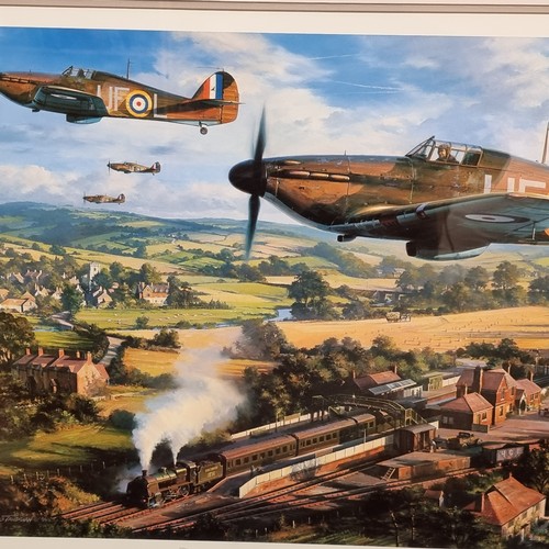 68 - A large high quality limited edition (941/1000) print titled 'Tangmere Hurricanes' by artist Nichola... 