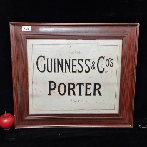 102 - A print of an advertisement for Guinness porter.