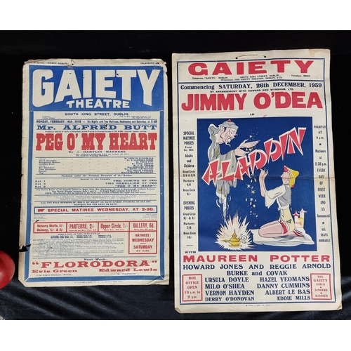 180 - 2 fantastic 100% original Gaiety Theatre posters, one advertising a 1916 production for Peg O' My He... 