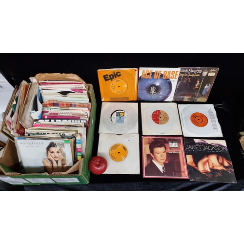 208 - An assortment of 126 vinyl singles including Ace of Base, ABBA, Janet Jackson, Simon and Garfunkel a... 