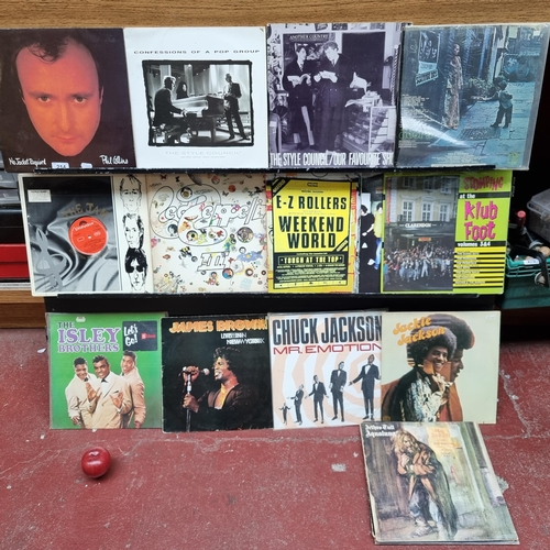 214 - 15 vinyl albums including Phil Collins, The Style Council, The Doors, The Jam and Led Zeppelin etc.