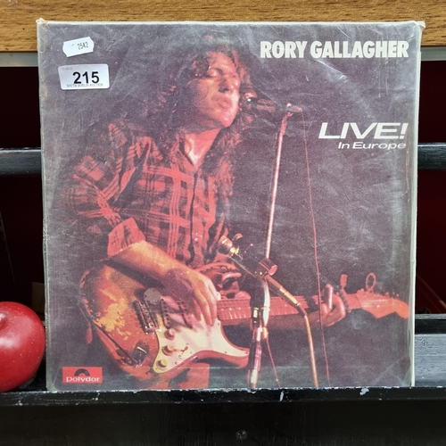 215 - A fantastic vinyl album for Rory Gallagher entitled 'Live in Europe' produced by Polydor in 1972. In... 