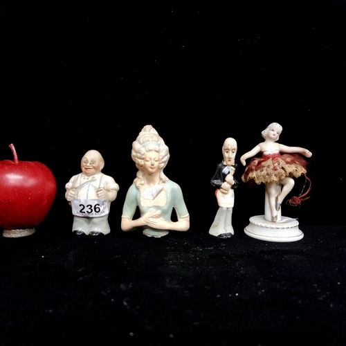 236 - A fantastic collection of four porcelain and ceramic pieces. Including two wonderful, very rare Wade... 