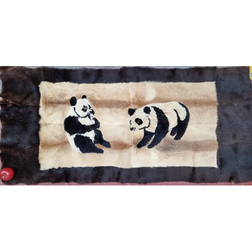 273 - A wonderful handcrafted textile art piece, crafted from animal hide and wool, depicting two large pa... 