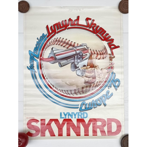 290 - 5 100% original posters including Lynard Skynard Europe 1975; Radiostar's promotional poster for the... 