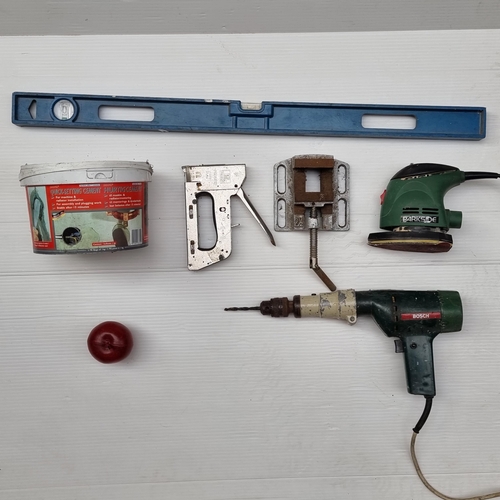 297 - A selection of DIY items, including tools such as a Bosch electric drill, Parkside electric sander, ... 