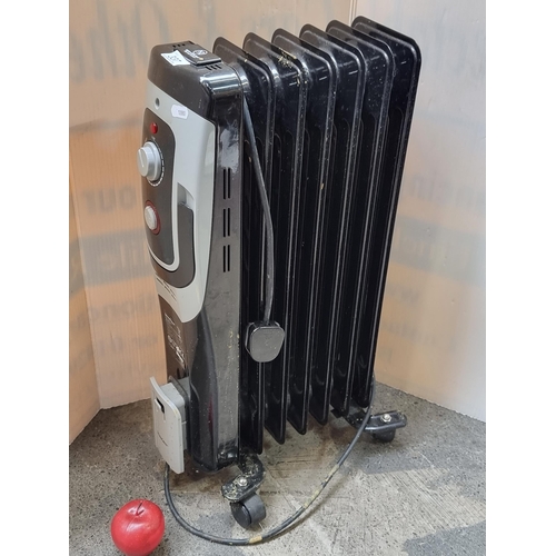 337 - A Silver Crest oil heater in a black and grey finish. Model number: SOR 1500/7 B2