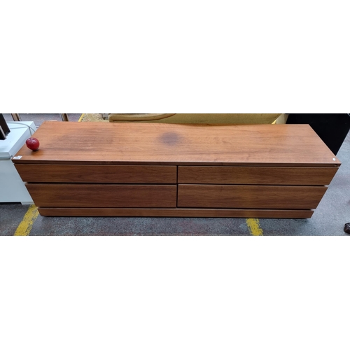 382 - Star Lot : A fabulous Danish Skovby media unit with two drop-down drawers and two pull-out drawers. ... 