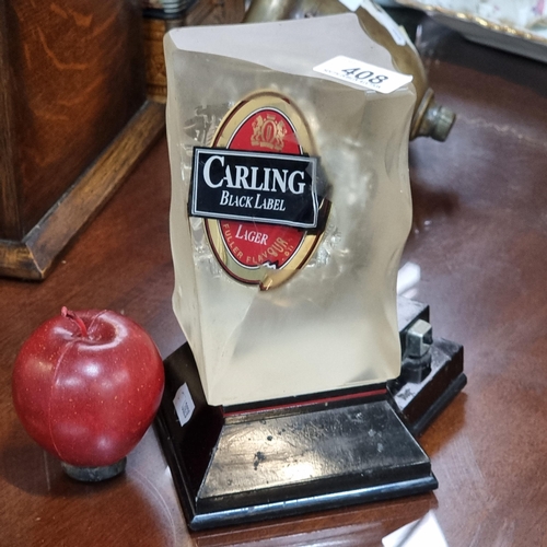 408 - A Carling Black Label beer font with the logo encased in a faux block of ice.