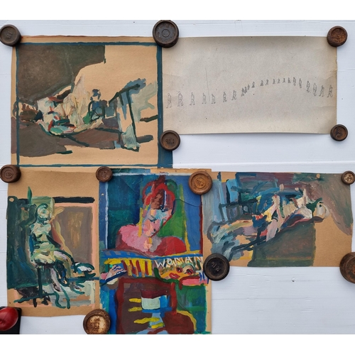 636 - JOSEPH O'CONNOR COLLECTION

Five original acrylic on paper studies by the artist Joseph O'Connor lik... 