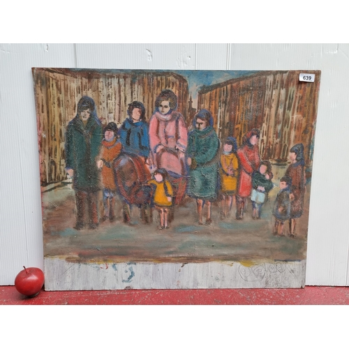 639 - JOSEPH O'CONNOR COLLECTION

An original acrylic on board painting by Siún O'Connor depicting a group... 