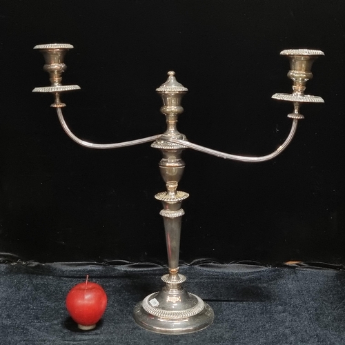 699 - A very large elegant example of a two-branch candelabra with gadrooned detail and a twist in the arm... 