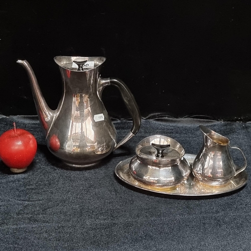 700 - Four beautiful matching Cohr brand EPNS pieces of serving ware, including sugar bowl, milk jug, serv... 