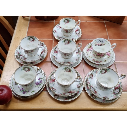 725 - A collection of nineteen Royal Albert bone china tea set, dated 1969. Features the Celebrations and ... 