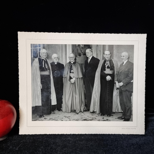 749 - An original Irish press photograph showing president Éamon de Valera with members of the Catholic cl... 