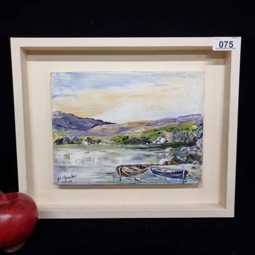 75 - A charming original oil on canvas by popular Irish artist M. O'Rourke dating to 2004 featuring rowin... 