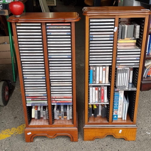 759 - A lovely pair of CD towers. A very useful form of shelving for CDs, holding 160 CDs between the two.... 