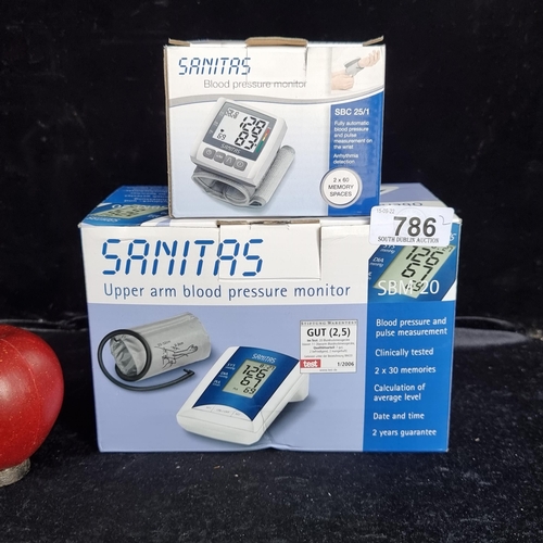 786 - Two sanitas blood pressure monitors brand new in original box.