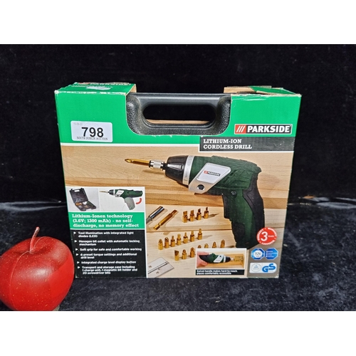 798 - A Parkside Lithium Ion Cordless Drill brand new never used in original box.