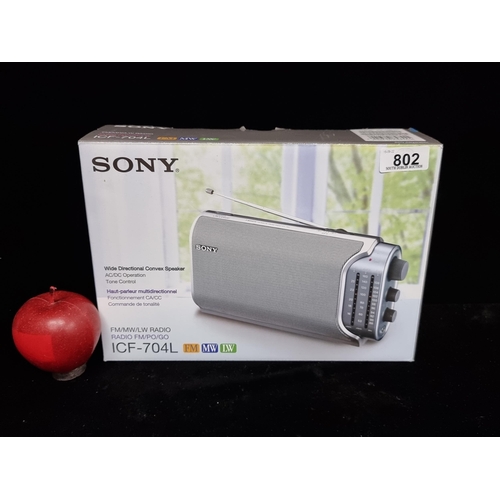 802 - A Sony wide directional convex speaker for FM/MW/LW radio. Brand new in original box.