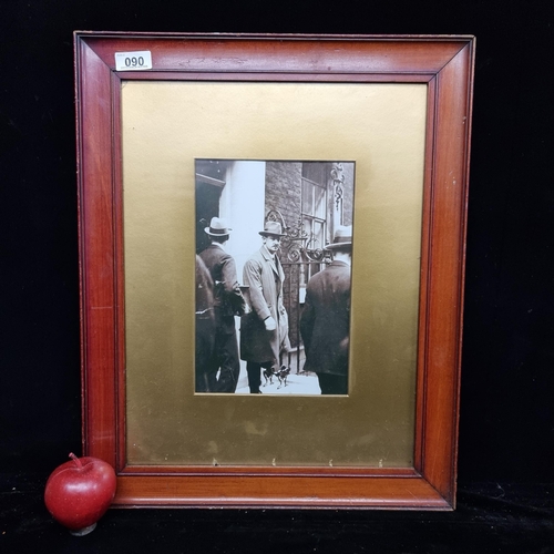 90 - A print of a press photograph of Michael Collins in. Dublin..