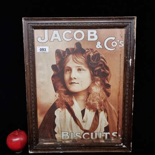 93 - A print of an advertisement for Jacob's Biscuits.