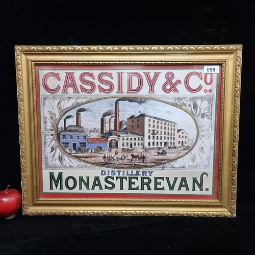 98 - A print of an advertisement for Cassidy Distillery.