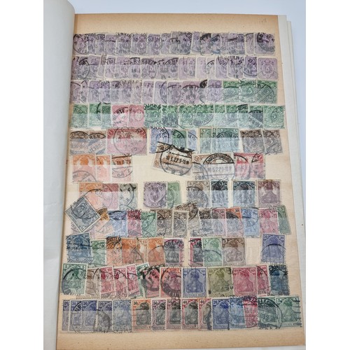 2 - A large and furnished original German antique stamp album, comprising of many European stamps. Colle... 