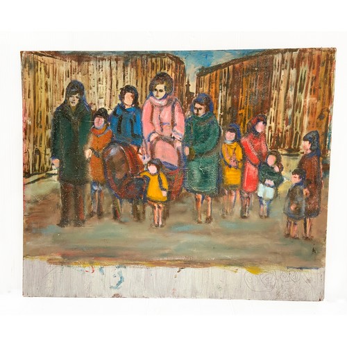 639 - JOSEPH O'CONNOR COLLECTION

An original acrylic on board painting by Siún O'Connor depicting a group... 