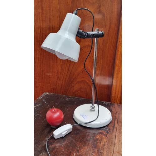 260 - A great 1980s desk lamp by Danish brand BHS. With broad shade and three-pin plug.