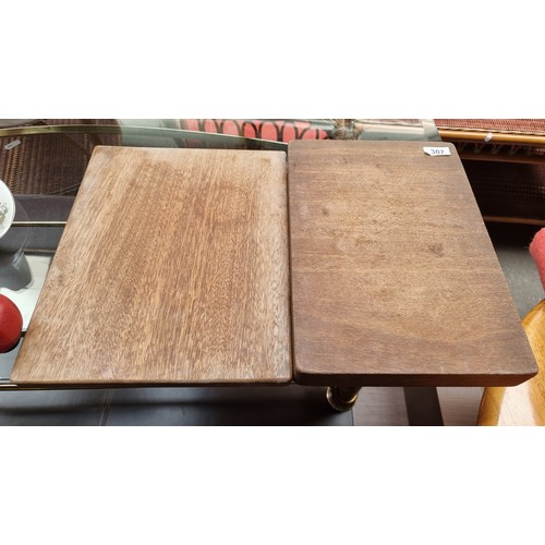 307 - A pair of nineteenth century French high quality, solid wood chopping boards. With attractive figure... 