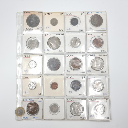10 - A large collection of 20 Irish coins, including an Irish penny circa 1822 . Collection is vastly ran... 
