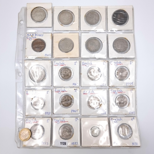 17 - A collection of twenty United Kingdom coins, consisting of examples with silver content which includ... 