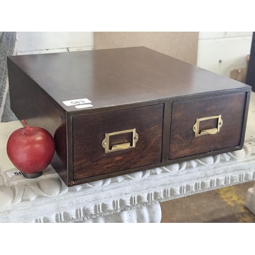 583 - A mid century dual drawer filing cabinet, in lovely original condition. Probable Dublin maker, We ha... 