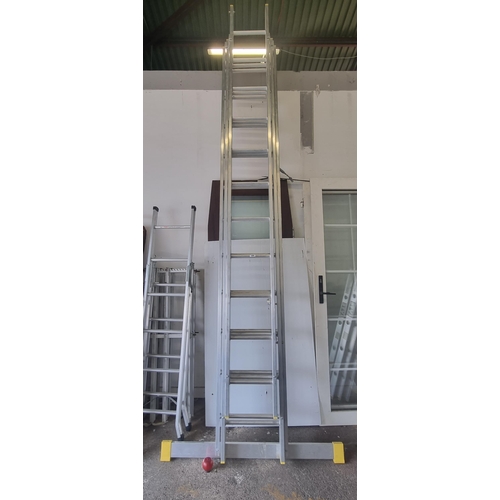 598 - A three-panel extending ladder, from Dublin Ladders. It extends to 8.5m. A useful example. Retails f... 